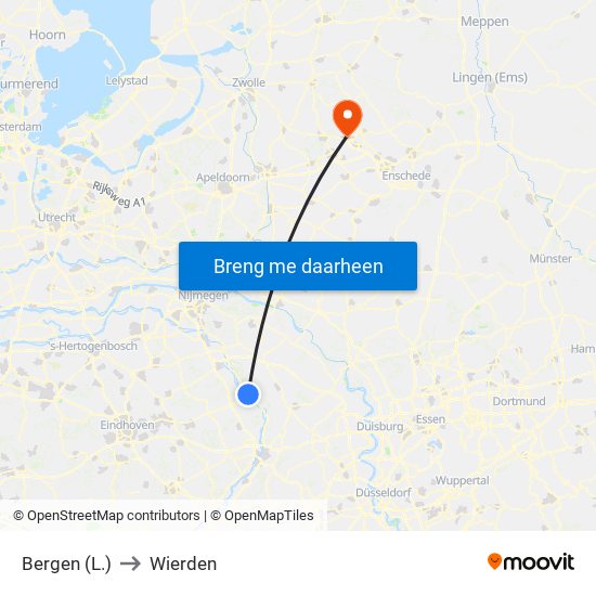 Bergen (L.) to Wierden map