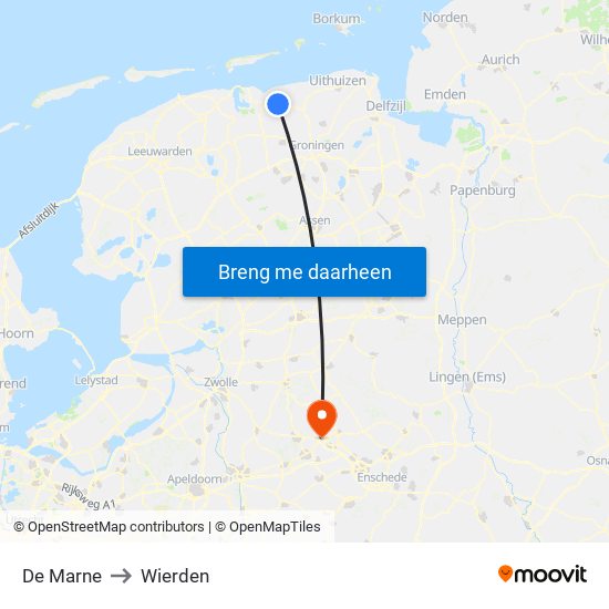 De Marne to Wierden map