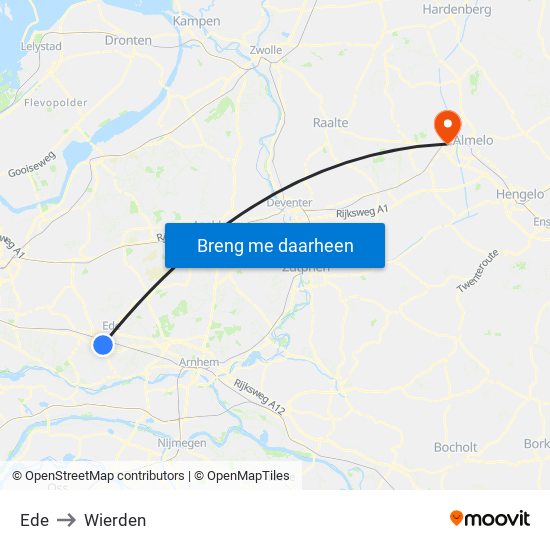 Ede to Wierden map