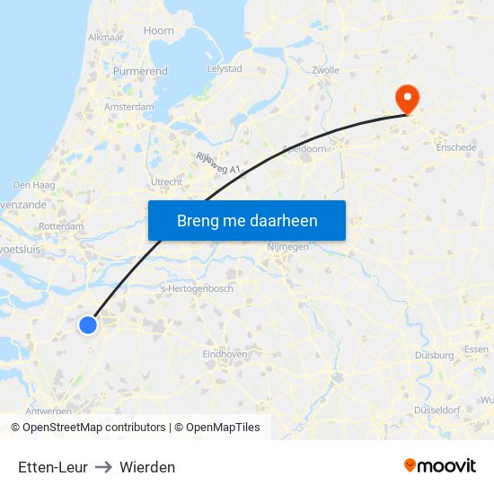 Etten-Leur to Wierden map