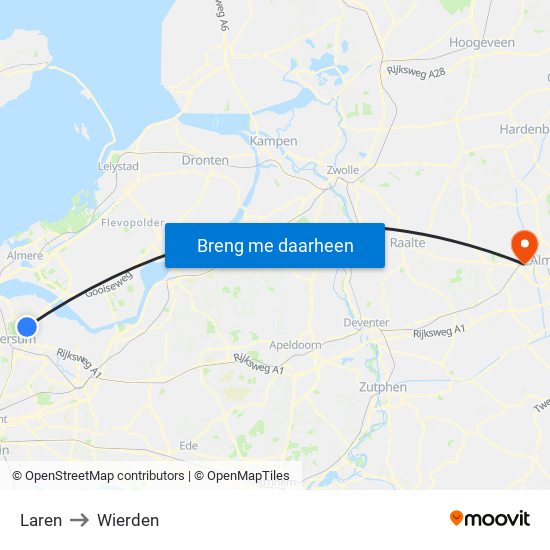 Laren to Wierden map