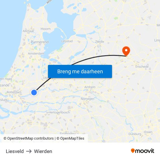 Liesveld to Wierden map