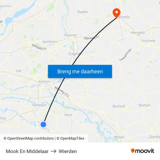 Mook En Middelaar to Wierden map