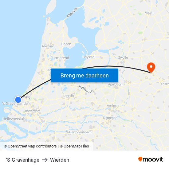 'S-Gravenhage to Wierden map