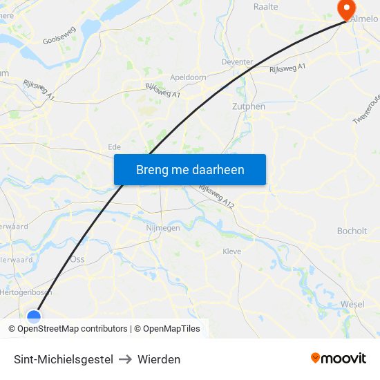 Sint-Michielsgestel to Wierden map