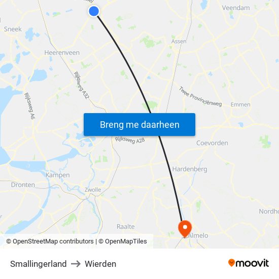 Smallingerland to Wierden map