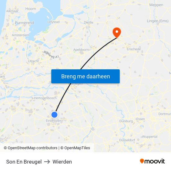 Son En Breugel to Wierden map