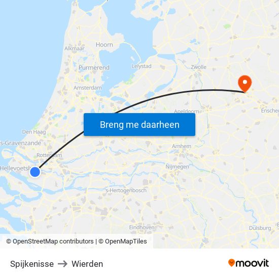 Spijkenisse to Wierden map