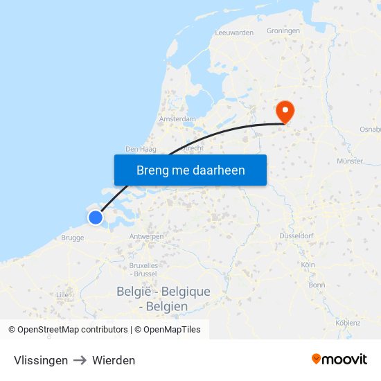 Vlissingen to Wierden map