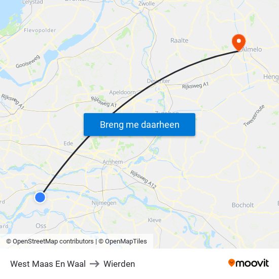 West Maas En Waal to Wierden map