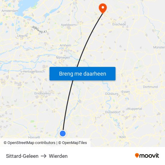 Sittard-Geleen to Wierden map