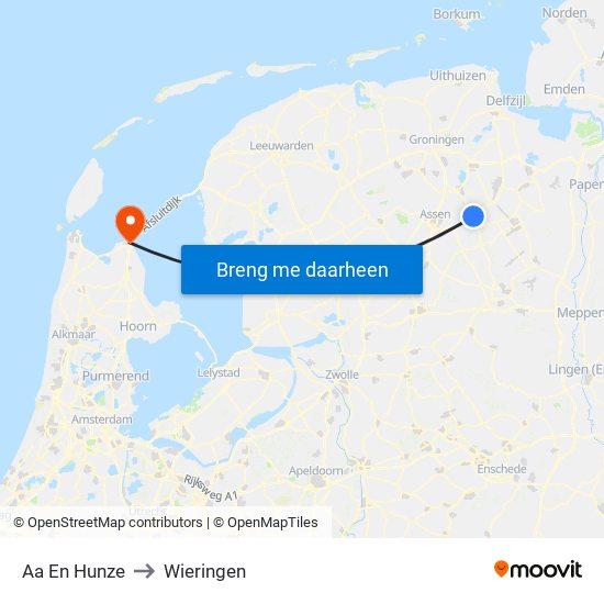 Aa En Hunze to Wieringen map