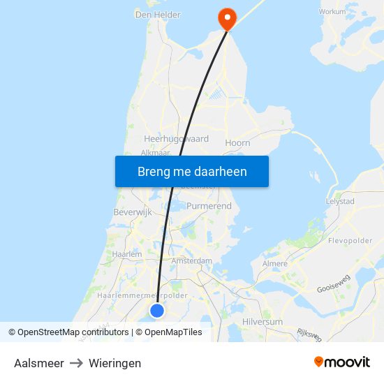 Aalsmeer to Wieringen map