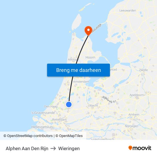 Alphen Aan Den Rijn to Wieringen map