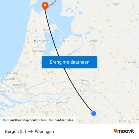 Bergen (L.) to Wieringen map