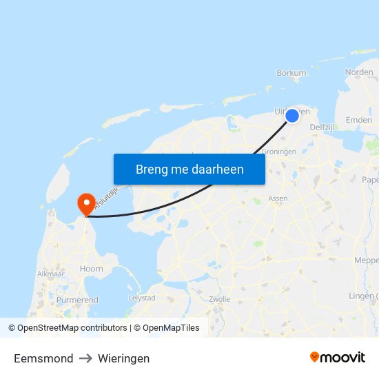 Eemsmond to Wieringen map