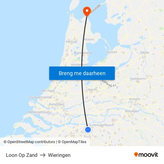 Loon Op Zand to Wieringen map