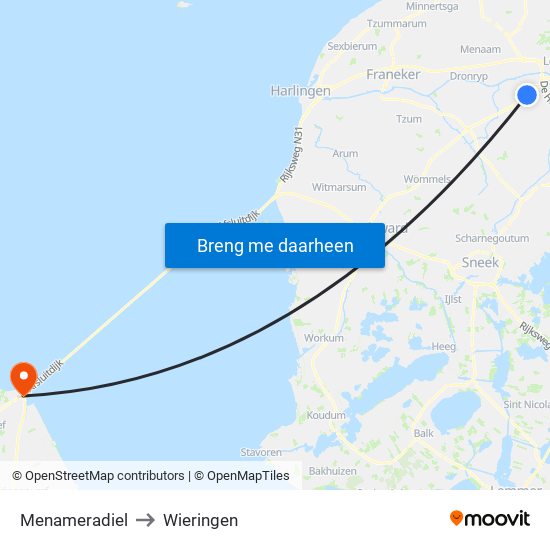 Menameradiel to Wieringen map