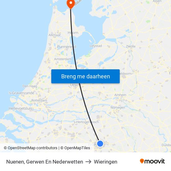 Nuenen, Gerwen En Nederwetten to Wieringen map