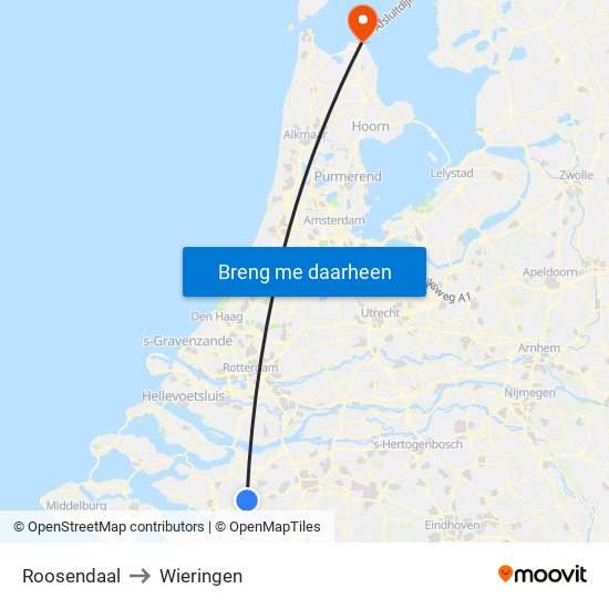 Roosendaal to Wieringen map