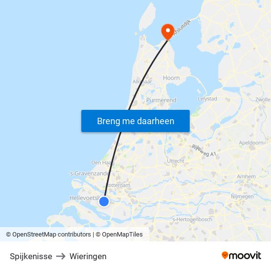 Spijkenisse to Wieringen map