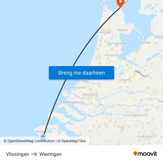 Vlissingen to Wieringen map