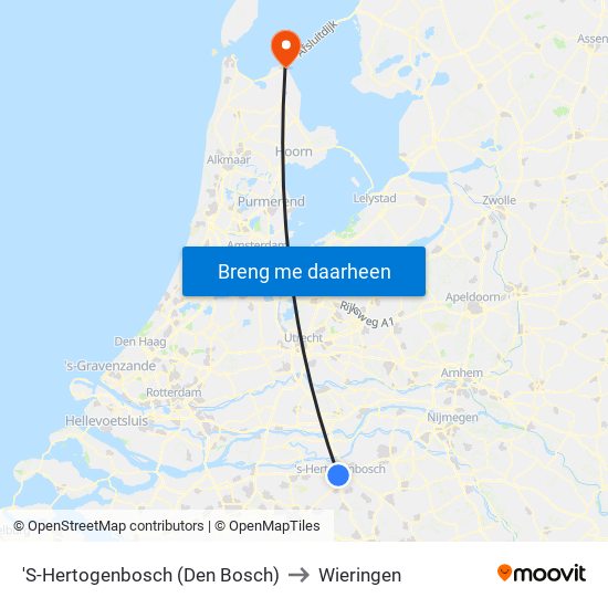 'S-Hertogenbosch (Den Bosch) to Wieringen map