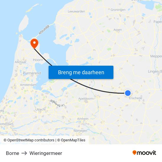 Borne to Wieringermeer map