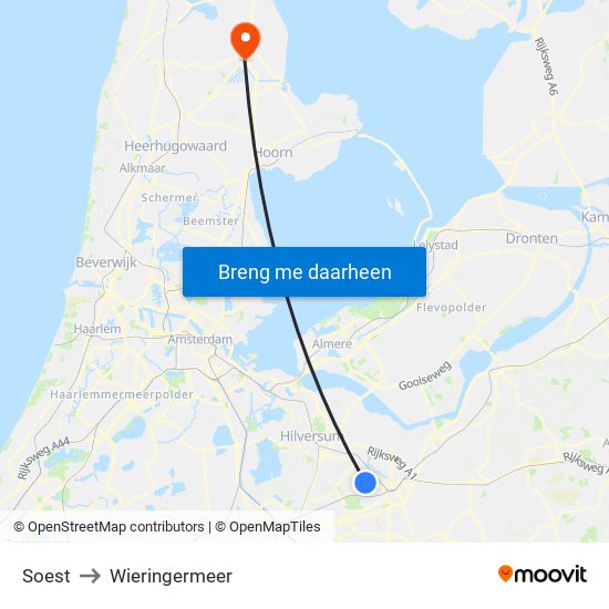 Soest to Wieringermeer map