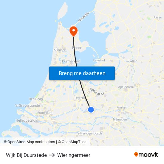 Wijk Bij Duurstede to Wieringermeer map