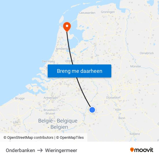 Onderbanken to Wieringermeer map