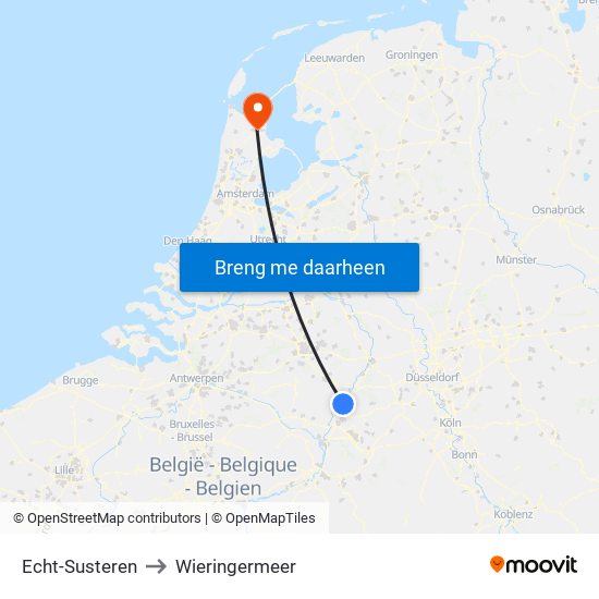 Echt-Susteren to Wieringermeer map