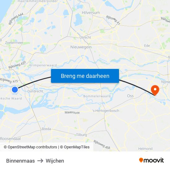 Binnenmaas to Wijchen map