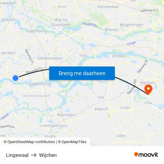 Lingewaal to Wijchen map