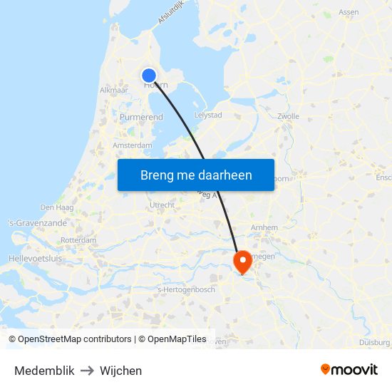 Medemblik to Wijchen map