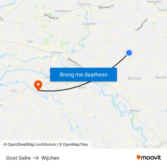 Oost Gelre to Wijchen map