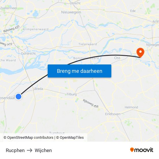 Rucphen to Wijchen map