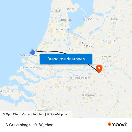 'S-Gravenhage to Wijchen map