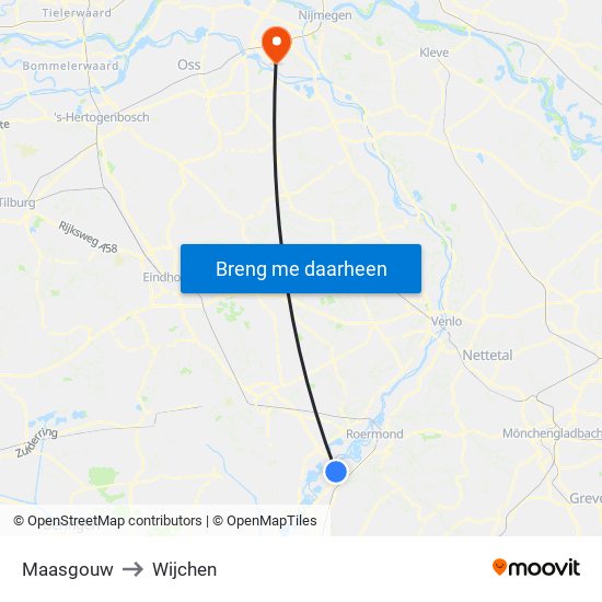 Maasgouw to Wijchen map