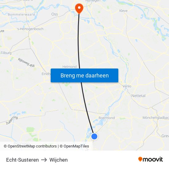 Echt-Susteren to Wijchen map