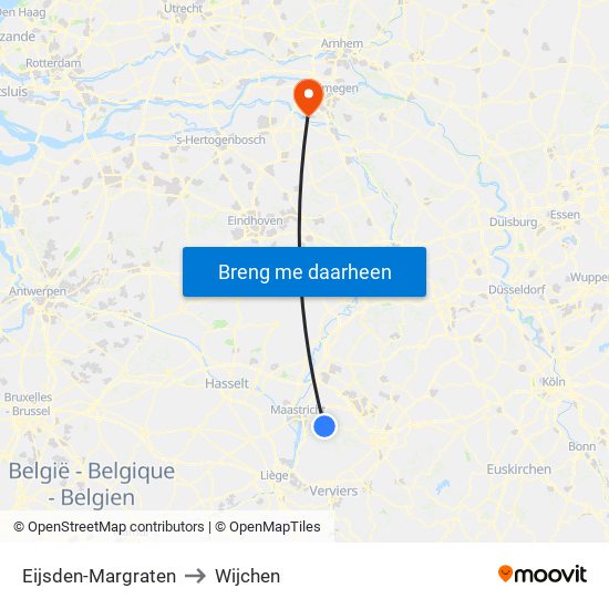 Eijsden-Margraten to Wijchen map