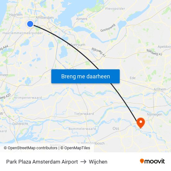 Park Plaza Amsterdam Airport to Wijchen map