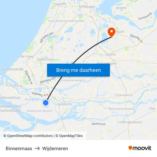 Binnenmaas to Wijdemeren map