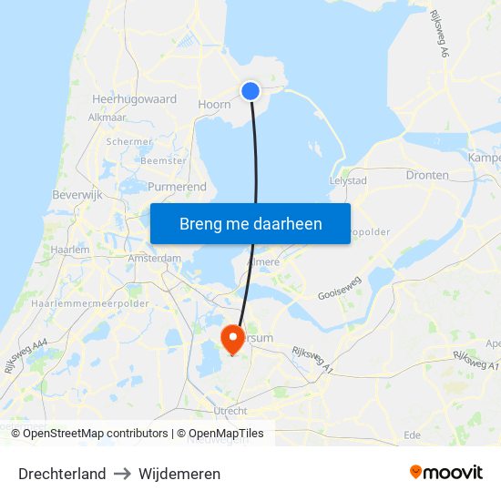 Drechterland to Wijdemeren map
