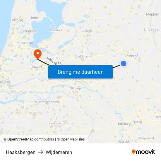 Haaksbergen to Wijdemeren map