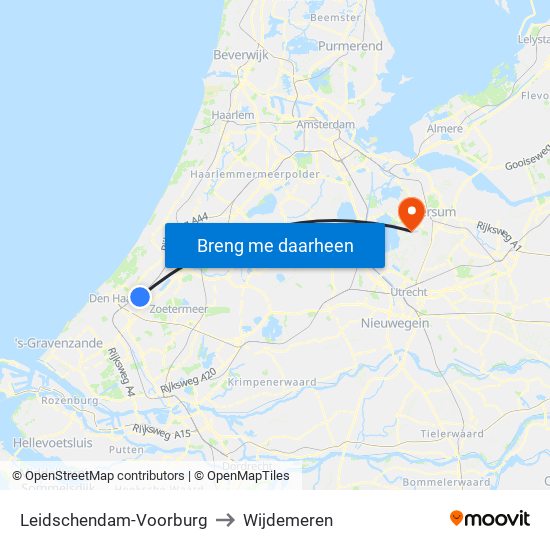 Leidschendam-Voorburg to Wijdemeren map