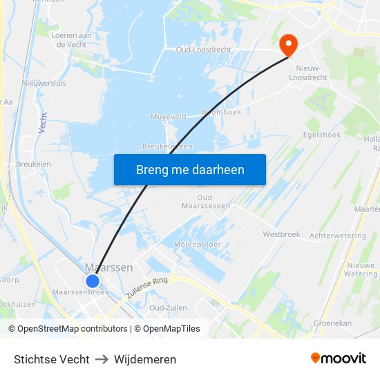 Stichtse Vecht to Wijdemeren map