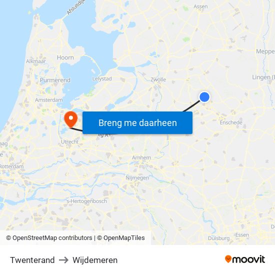 Twenterand to Wijdemeren map