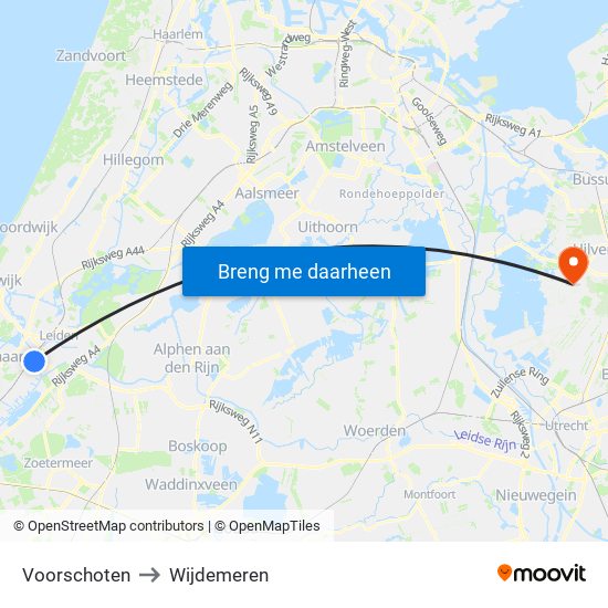 Voorschoten to Wijdemeren map