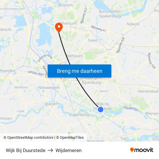 Wijk Bij Duurstede to Wijdemeren map